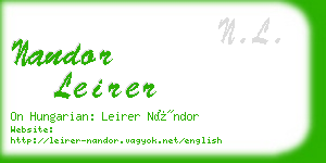 nandor leirer business card